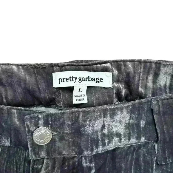 Charcoal Krinkle Velvet Catgo Pants for Women - Picture 6 of 11